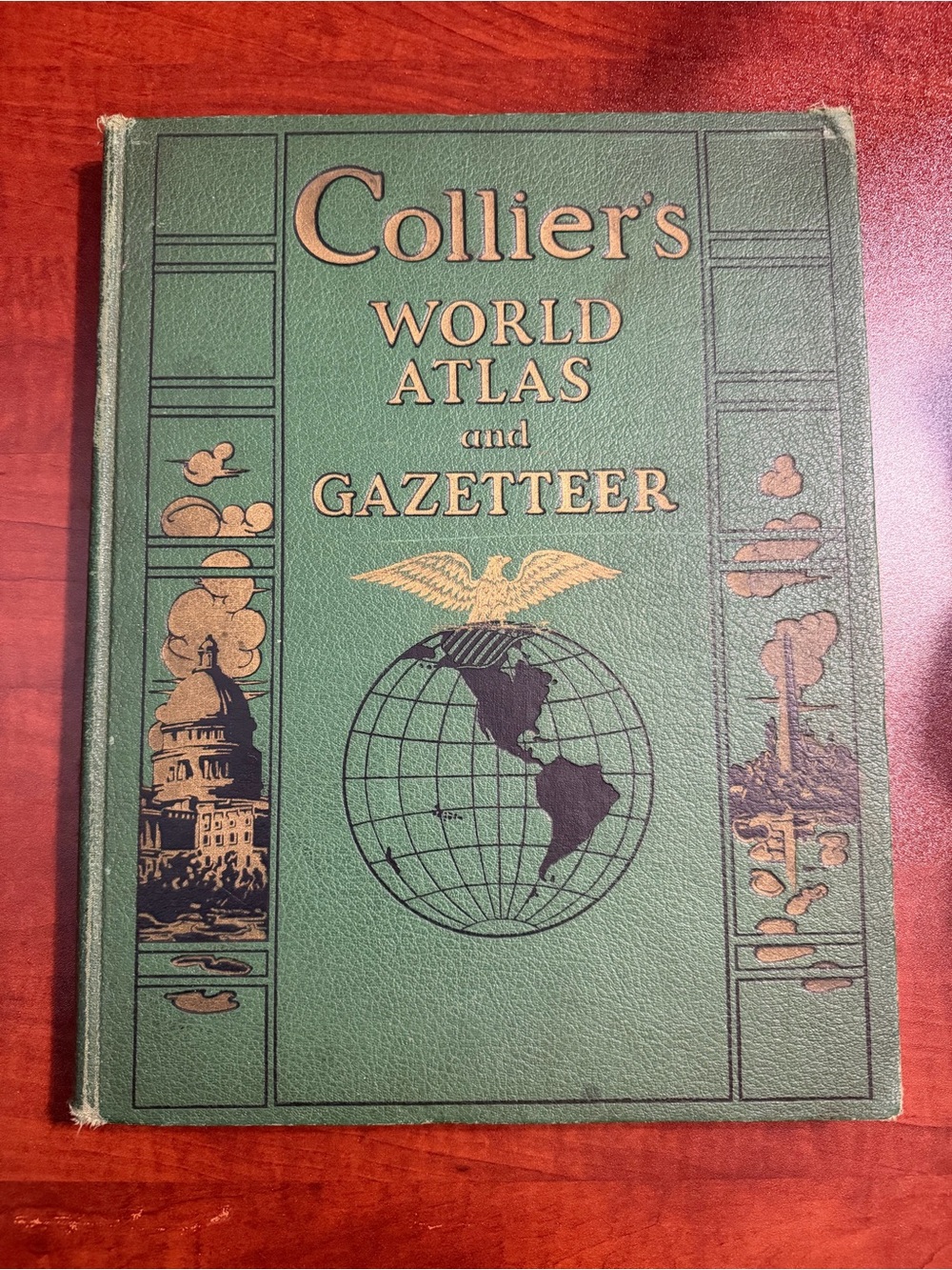 Vintage 1943 Collier's World Atlas & Gazetteer - WWII Era Hardcover
